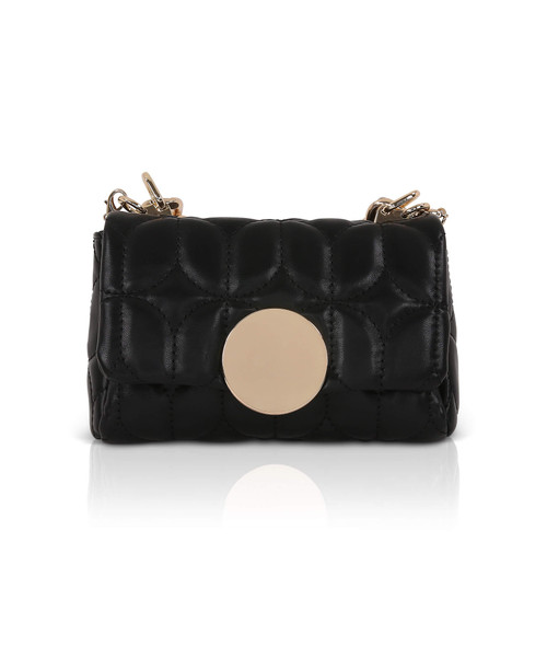 Black | Tara Quilted Faux Leather Mini Crossbody Front Black | Tara Quilted Faux Leather Mini Crossbody Front