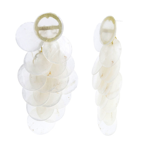 Gold | Shell Chandelier Earrings Front Gold | Shell Chandelier Earrings Front