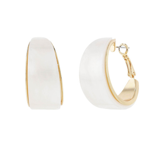 White |White Resin Hoop Earrings White |White Resin Hoop Earrings