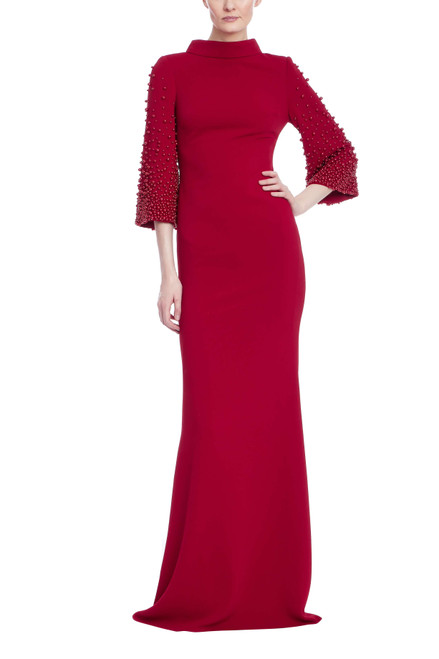 Ruby | Beaded Bell Sleeve Gown Front Ruby | Beaded Bell Sleeve Gown Front