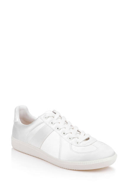 Ivory Satin | Imara Satin Sneaker Front Side