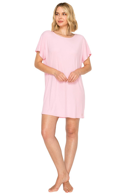 Rose | Yummy Modal Rib Dolman Sleep Dress Front Rose | Yummy Modal Rib Dolman Sleep Dress Front
