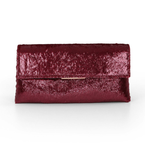 Bordeaux | Angel Soft Envelope Clutch Front