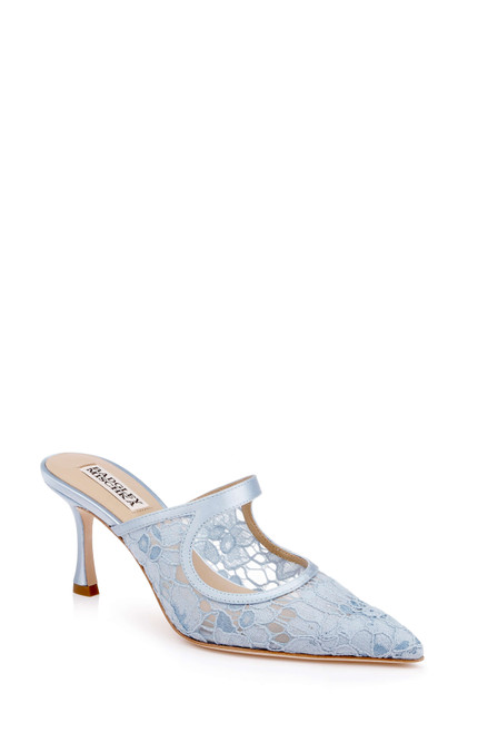 Blue Satin | Oaklyn Mary Jane Mule Front Side