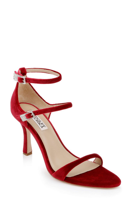 Red Velvet | Valencia Ankle Strap Sandals Front Side