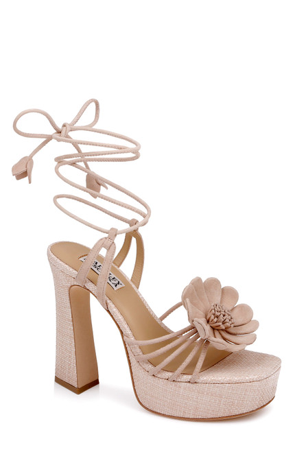 Nude Suede | Wanette Lace Up Platform Sandal Front Side