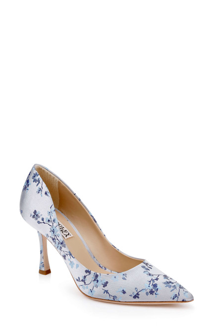 Light Blue | Wonder Floral Pointed Toe Pump Front Side