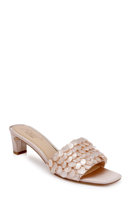 Dark Nude Satin | Pacific Heeled Mule Sandal Front Side