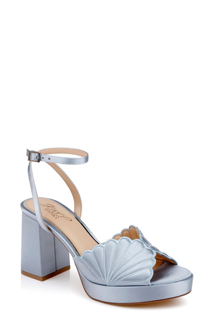 Mist Blue Satin | Paola Platform Sandal Front Side