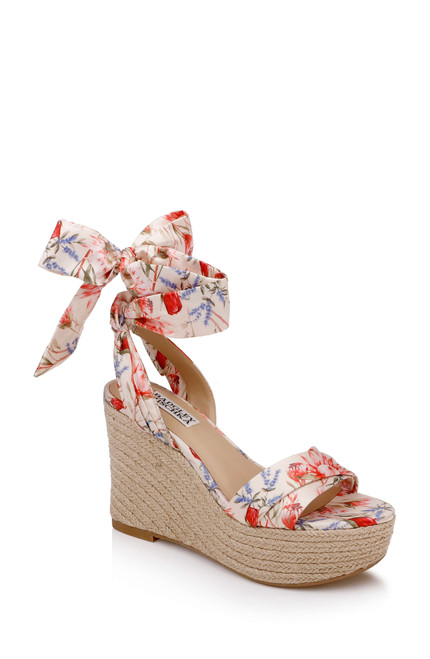 Cream Multi | Ximora Espadrille Wedge Sandal Front Side