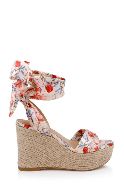 Cream Multi | Ximora Espadrille Wedge Sandal Side