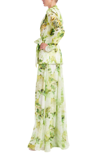 Lime Multi | Floral Print Palazzo Pant Side