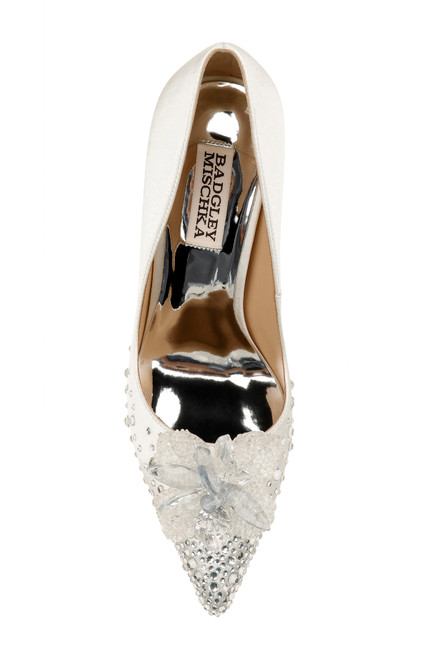 Halo Flower Embellished Pointed Toe Pump By Badgley Mischka