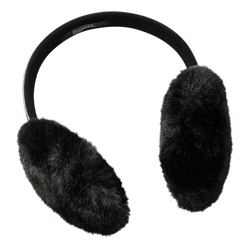 Black Faux Fur Earmuff Front