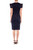 Navy Scuba V Neck Day Dress Back