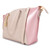 Pink Caroline Vegan Leather Tote Weekender Travel Bag Front Side