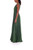 Vineyard Green Crepe de Chine Pleated Gown Side