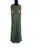 Vineyard Green Crepe de Chine Pleated Gown Back