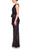 Black Multi Shimmering Stripe Sequin Gown Side