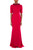 Fuchsia Beaded Collar Formal Gown Front