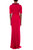 Fuchsia Beaded Collar Formal Gown Back