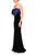 Black Bow Front Strapless Gown Left Side