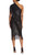 Black Sequin Fringe Cocktail Dress Back