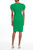 Green Laser Cut Rosette Sleeve Dress Back