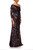 Black Multi Floral Sequin Single-Shoulder GownRight Side