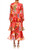 Red Multi Floral Printed Georgette Cocktail Dress Back