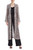 Black Animal Long, Sequin, Animal Print Duster Jacket Front