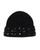 Black Wool Wide Cuff Hat with Crystals Front