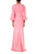 Rose Pink Balloon-Sleeve Embellished Gown Back