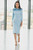 Pale Blue Collared Shoulder-Detail Cocktail Dress Alt Image