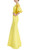 Yellow Belted Embellished Shoulder Gown Side