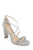 Silver Daphne High Block Heel Sandal  Front Side