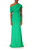 Palm Green Draped One-Shoulder Gown Front
