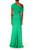 Palm Green Draped One-Shoulder Gown Back