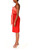 Coral Red Two-Tone Bow Cocktail Dress Side