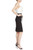 Black White Two-Tone Bow Cocktail Dress Side