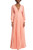 Coral Long-Sleeve Grecian Gown Front