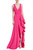 Rose V-Neck Ruffle Side-Swept Gown Front