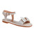 White Girls’ Open-Toe Glitter & Bow Sandals Front Side