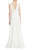 Light Ivory Fit & Flare Placed Floral Gown Back