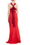 Red Multi Tie-Back Two-Tone Gown   Back