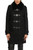 Black Renza Utilitarian Wool Blend Coat Front