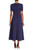 Navy Fit and Flare Laser-Cut Detail Dress Back