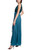 Teal Gown with Feather Wrap Alt Side