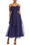 Midnight Tea-Length Organza Cocktail Dress Front