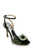 Emerald Green Nixie Peep Toe Satin Stiletto Sandal Front Side